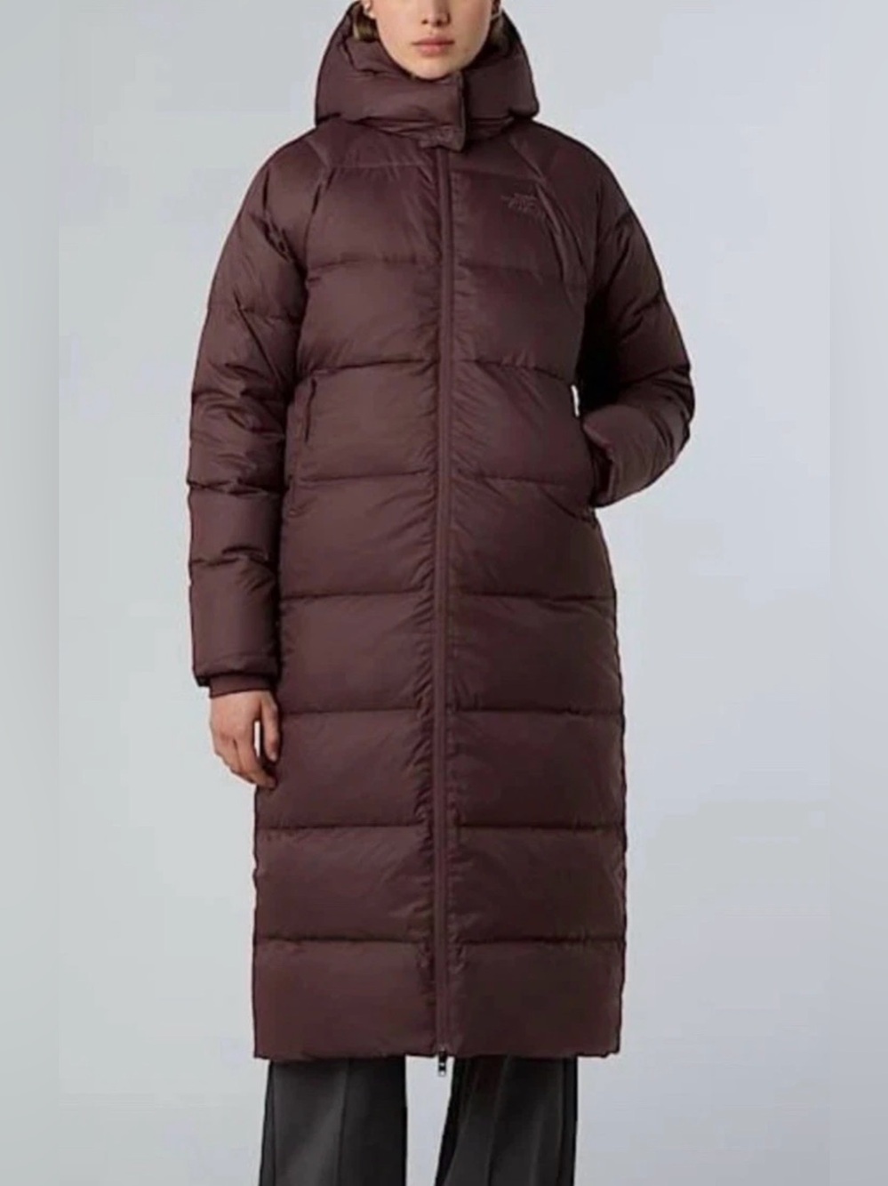 The North Face Hydrenalite City Long Down Hooded Parka Full Zip Brown Sz XS NWT